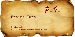 Preisz Imre névjegykártya